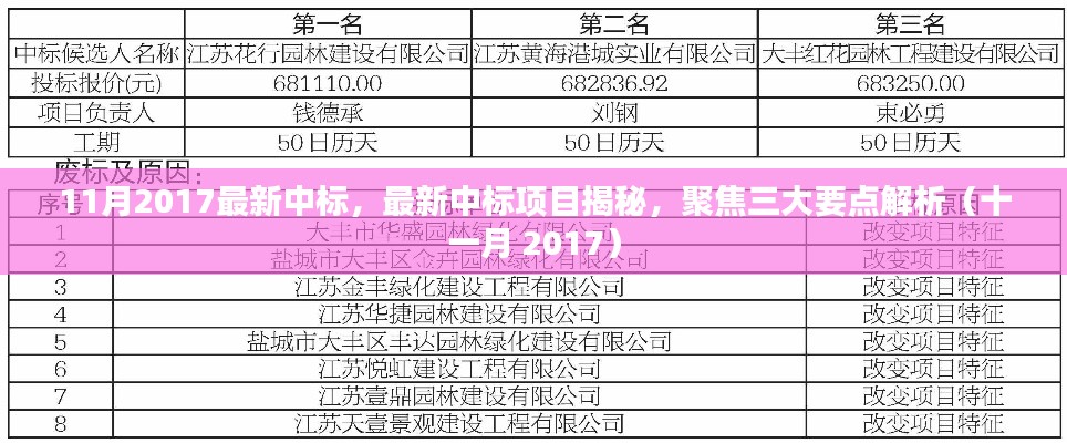 揭秘2017年11月最新中標項目,三大要點深度解析