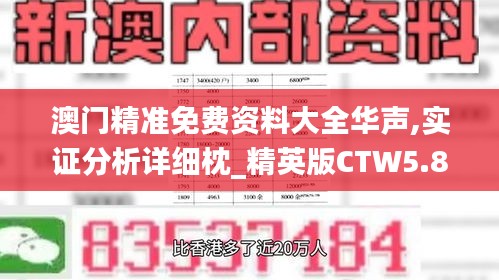 澳門精準(zhǔn)免費(fèi)資料大全華聲,實(shí)證分析詳細(xì)枕_精英版CTW5.89
