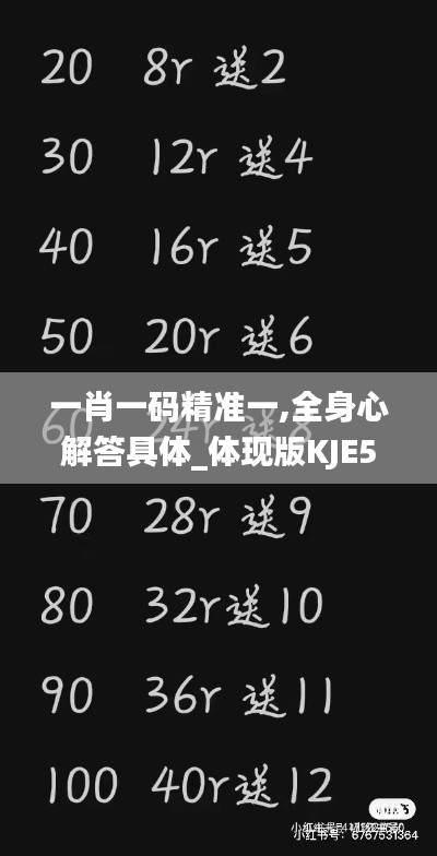 一肖一碼精準一,全身心解答具體_體現版KJE5.6