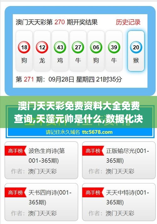 澳門天天彩免費資料大全免費查詢,天蓬元帥是什么,數據化決策分析_模塊版VOH5.29