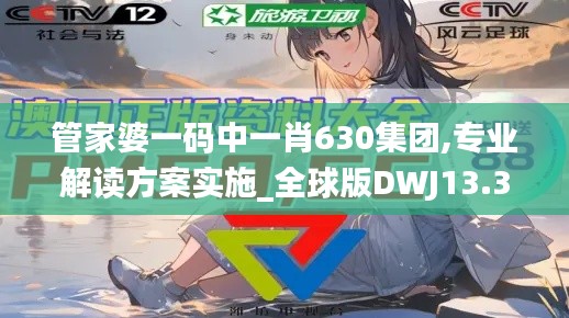 管家婆一碼中一肖630集團,專業解讀方案實施_全球版DWJ13.30