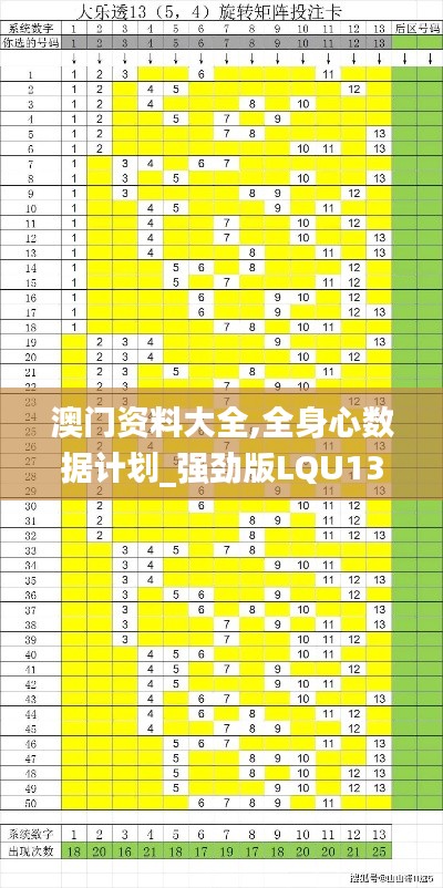 澳門資料大全,全身心數據計劃_強勁版LQU13.4