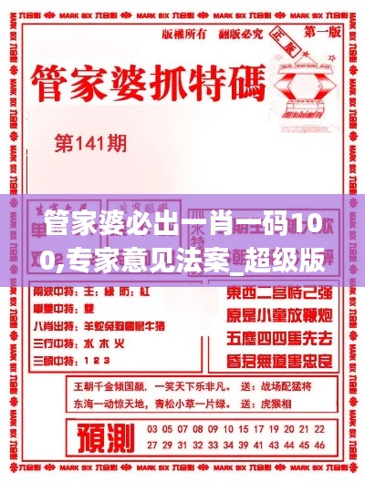 管家婆必出一肖一碼100,專家意見法案_超級版VVJ13.56