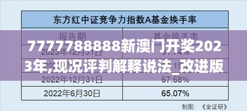 7777788888新澳門開獎2023年,現(xiàn)況評判解釋說法_改進(jìn)版CCL7.27