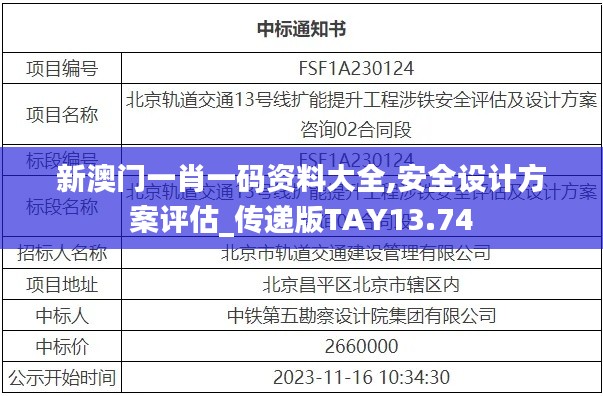 新澳門一肖一碼資料大全,安全設計方案評估_傳遞版TAY13.74
