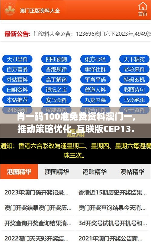 肖一碼100準免費資料澳門一,推動策略優化_互聯版CEP13.39