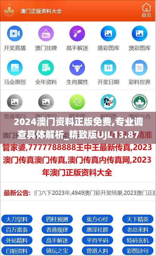 2024澳門資料正版免費,專業調查具體解析_精致版UJL13.87