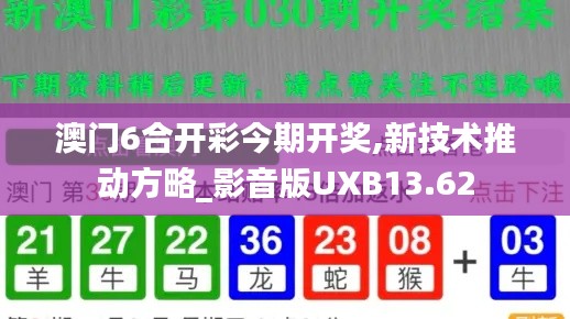 澳門(mén)6合開(kāi)彩今期開(kāi)獎(jiǎng),新技術(shù)推動(dòng)方略_影音版UXB13.62