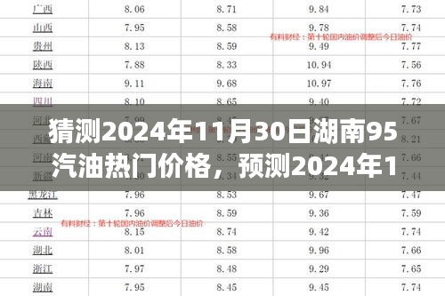 2024年11月30日湖南市場95號汽油熱門價(jià)格預(yù)測及分析