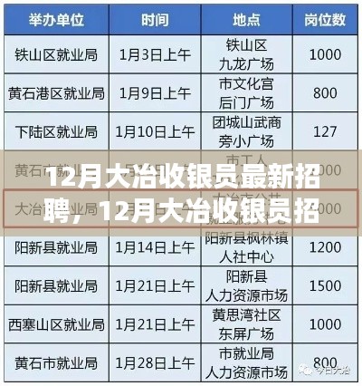 大冶收銀員招聘,行業現狀與個人選擇的考量
