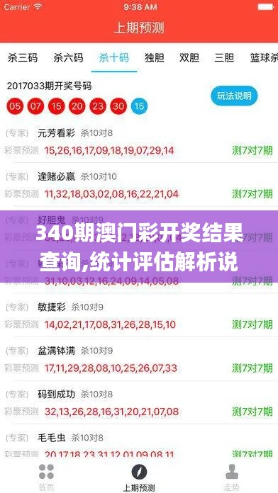 340期澳門彩開獎結(jié)果查詢,統(tǒng)計評估解析說明_U24.395-7