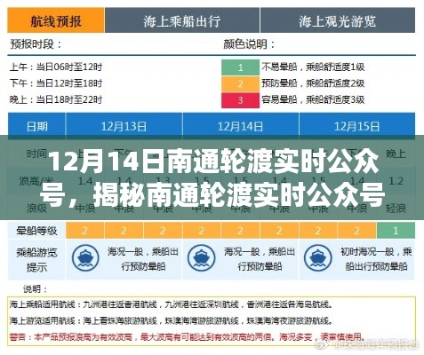 揭秘南通輪渡實時公眾號，最新動態一手掌握，出行無憂輕松啟程