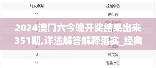 2024澳門六今晚開獎結果出來351期,詳述解答解釋落實_經典款1.884