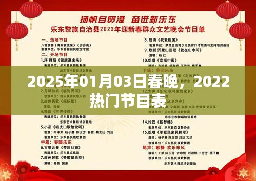 2025年春晚節目前瞻,熱門節目表一覽