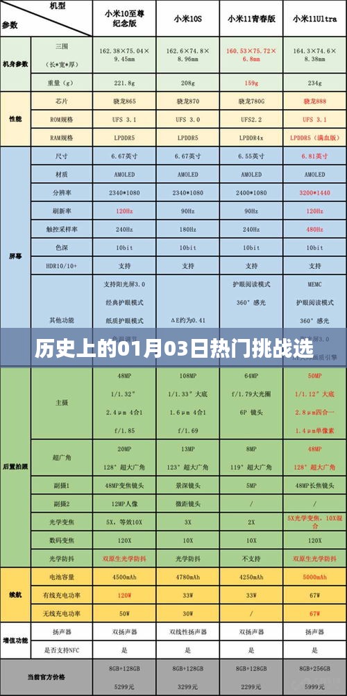 歷史上的熱門挑戰,一月三日回顧