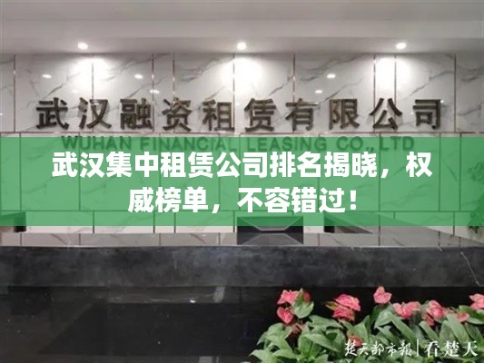 武漢集中租賃公司排名揭曉，權(quán)威榜單，不容錯過！