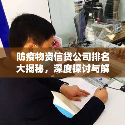 防疫物資信貸公司排名大揭秘,深度探討與解析