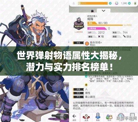 世界彈射物語屬性大揭秘,潛力與實力排名榜單!