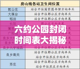 六約公園封閉時(shí)間表大揭秘,最新時(shí)間表出爐!