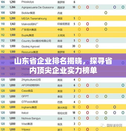 山東省企業(yè)排名揭曉，探尋省內(nèi)頂尖企業(yè)實力榜單