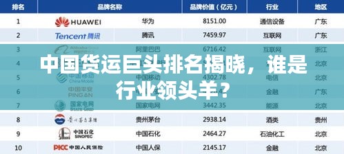 中國(guó)貨運(yùn)巨頭排名揭曉,誰(shuí)是行業(yè)領(lǐng)頭羊?