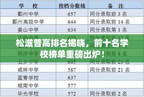 松滋普高排名揭曉,前十名學(xué)校榜單重磅出爐!