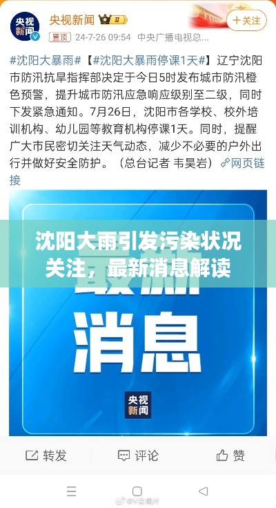 沈陽大雨引發污染狀況關注,最新消息解讀
