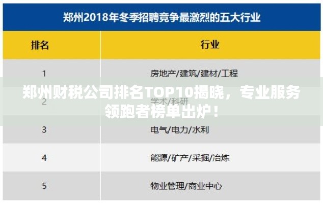 鄭州財(cái)稅公司排名TOP10揭曉,專業(yè)服務(wù)領(lǐng)跑者榜單出爐!