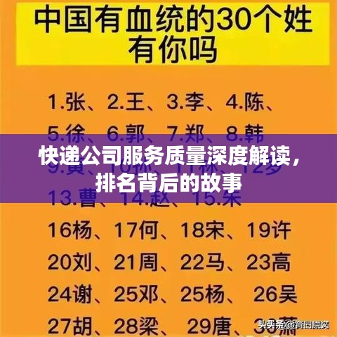 快遞公司服務質量深度解讀,排名背后的故事