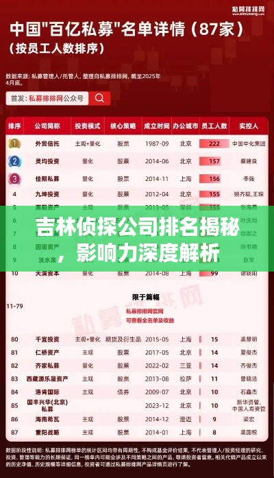 吉林偵探公司排名揭秘，影響力深度解析