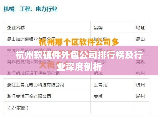 杭州軟硬件外包公司排行榜及行業深度剖析