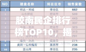 膠南民企排行榜TOP10,揭秘地方經(jīng)濟(jì)巨頭企業(yè)