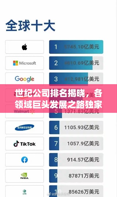 世紀公司排名揭曉，各領域巨頭發展之路獨家揭秘