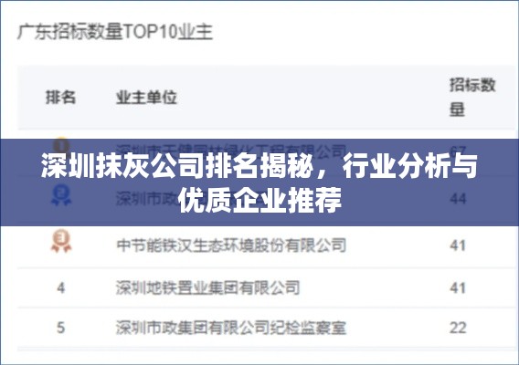 深圳抹灰公司排名揭秘,行業分析與優質企業推薦