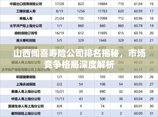 山西聞喜壽險(xiǎn)公司排名揭秘,市場競爭格局深度解析
